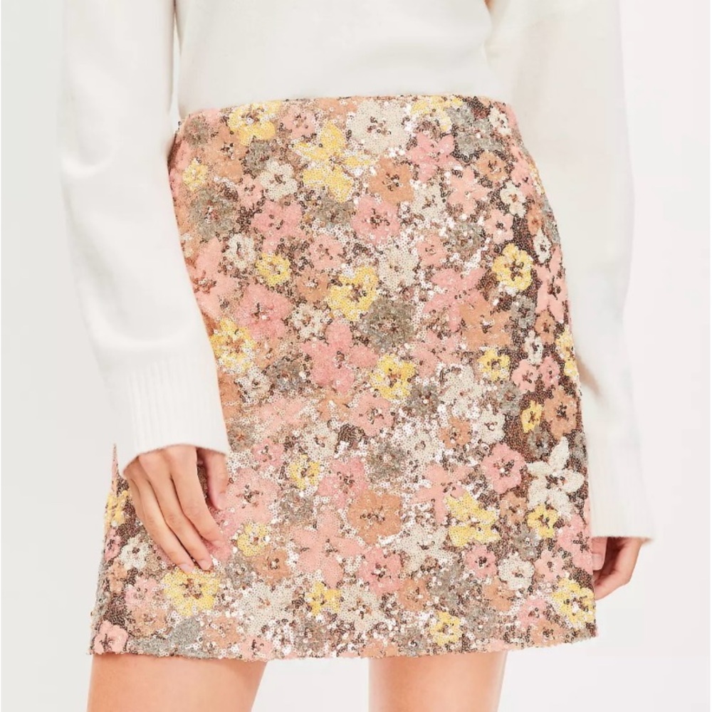 Pink Sequin A-Line Mini Skirt